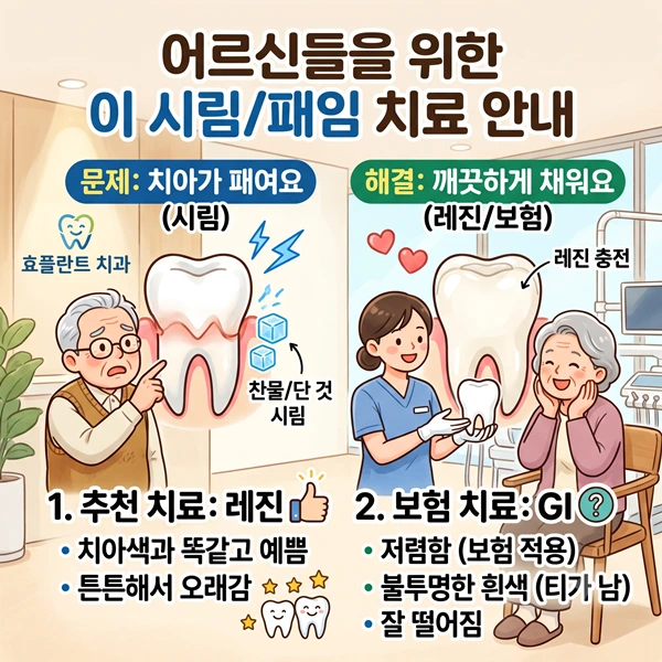 찬물 마실 때 찌릿한 시린 이, 치경부마모증 치료가 정답인 이유 365효플란트치과
